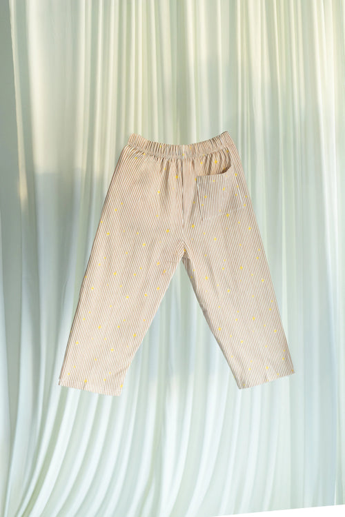 Little Stars Pants on a light white curtain background